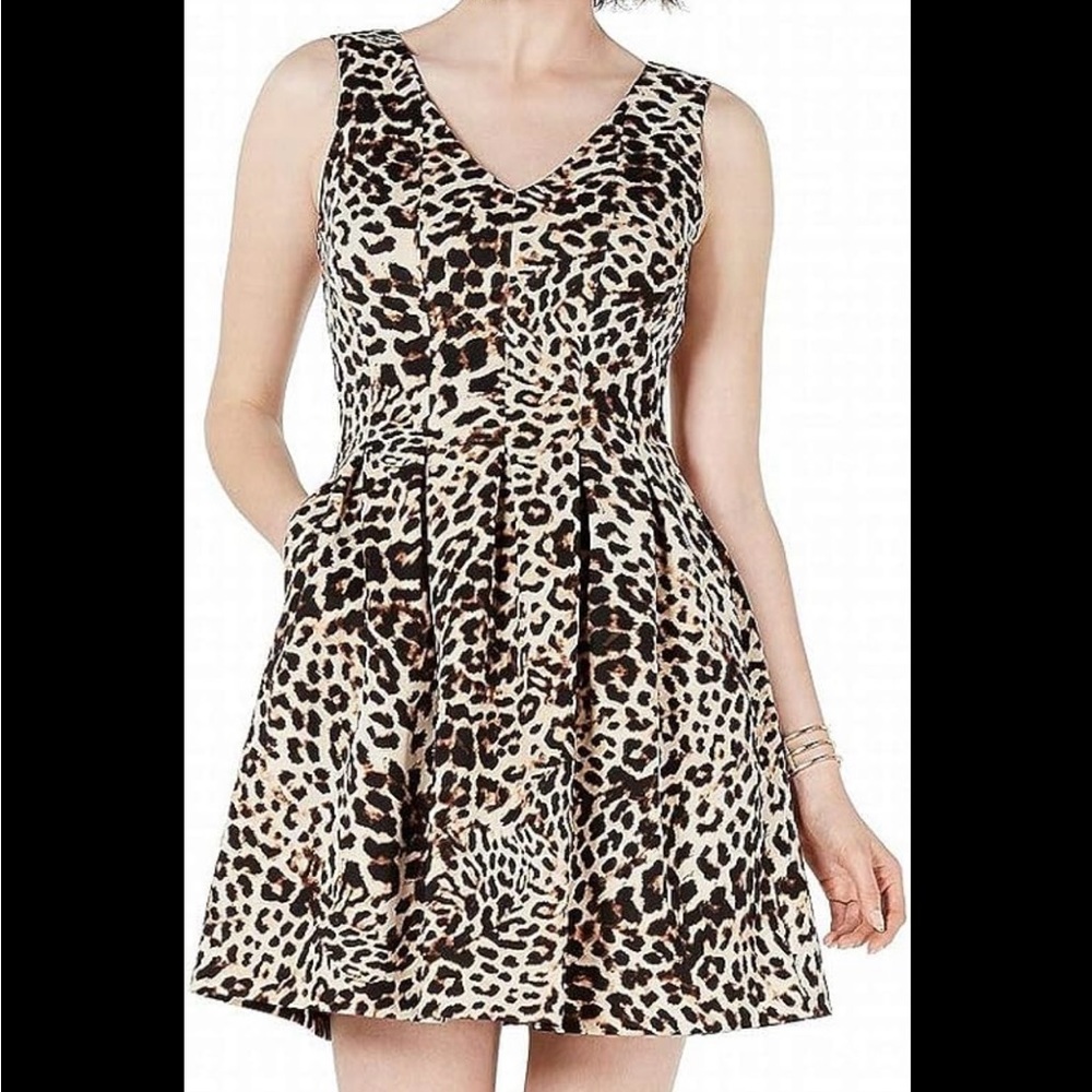 Vince Camuto cheetah print cocktail dress